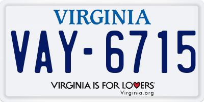 VA license plate VAY6715