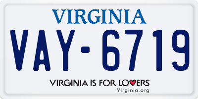 VA license plate VAY6719