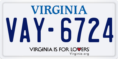 VA license plate VAY6724