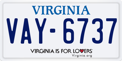 VA license plate VAY6737