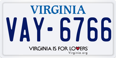 VA license plate VAY6766