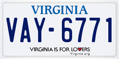 VA license plate VAY6771