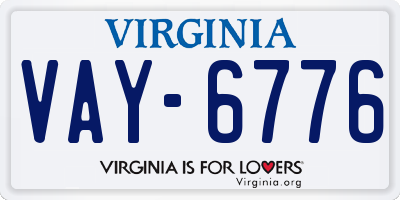 VA license plate VAY6776