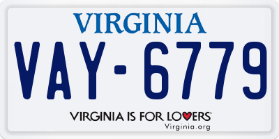 VA license plate VAY6779
