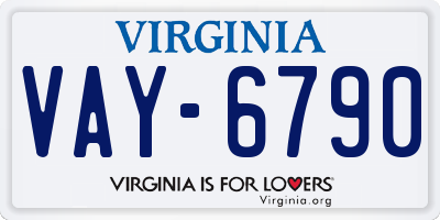 VA license plate VAY6790