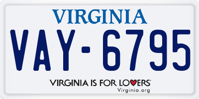 VA license plate VAY6795