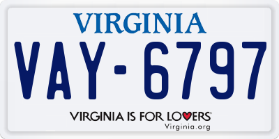 VA license plate VAY6797