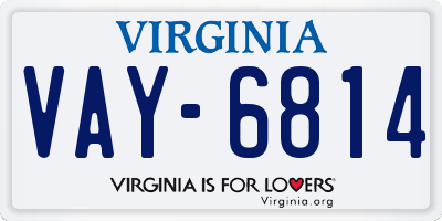 VA license plate VAY6814
