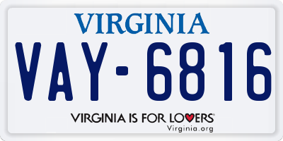 VA license plate VAY6816