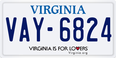 VA license plate VAY6824
