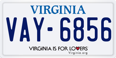 VA license plate VAY6856