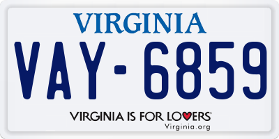 VA license plate VAY6859