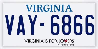 VA license plate VAY6866