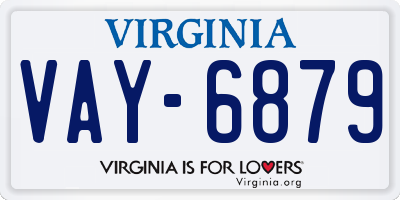 VA license plate VAY6879