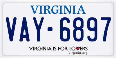 VA license plate VAY6897
