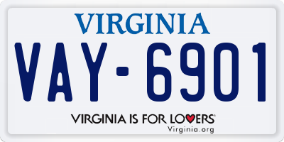 VA license plate VAY6901