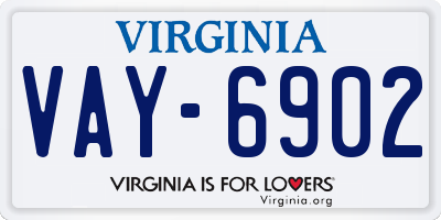 VA license plate VAY6902