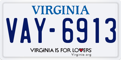 VA license plate VAY6913