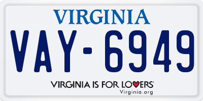VA license plate VAY6949