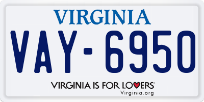 VA license plate VAY6950