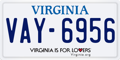 VA license plate VAY6956