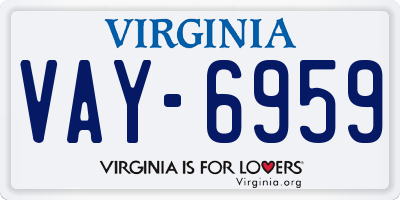 VA license plate VAY6959