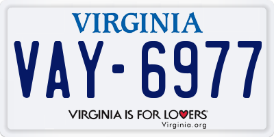 VA license plate VAY6977