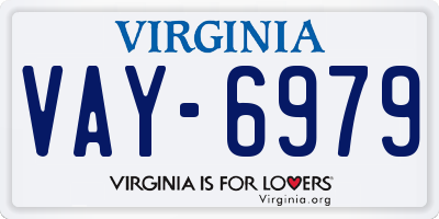VA license plate VAY6979