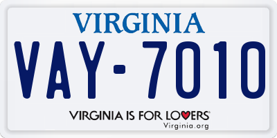 VA license plate VAY7010