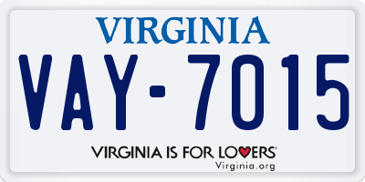VA license plate VAY7015