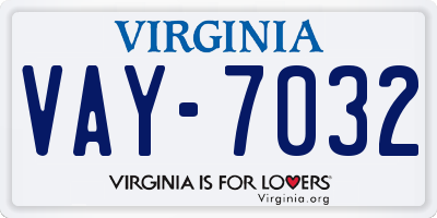 VA license plate VAY7032
