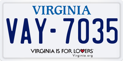 VA license plate VAY7035