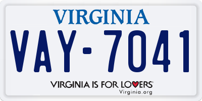 VA license plate VAY7041
