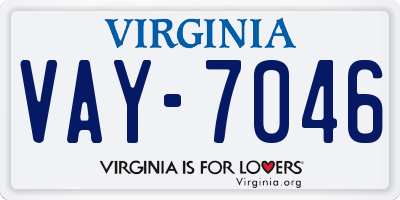 VA license plate VAY7046