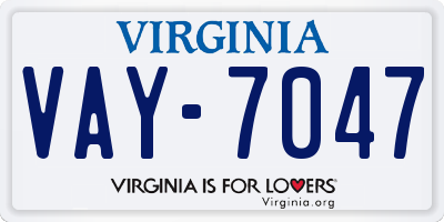 VA license plate VAY7047