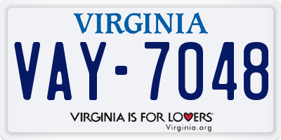 VA license plate VAY7048