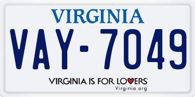 VA license plate VAY7049