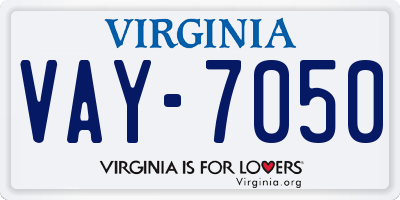 VA license plate VAY7050
