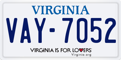VA license plate VAY7052
