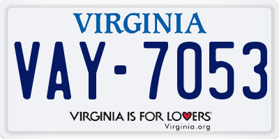 VA license plate VAY7053