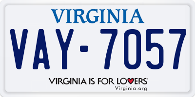 VA license plate VAY7057