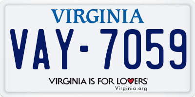 VA license plate VAY7059