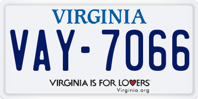 VA license plate VAY7066