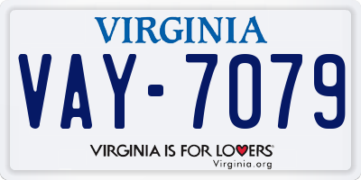 VA license plate VAY7079