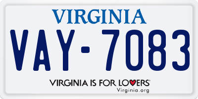 VA license plate VAY7083