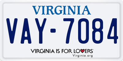 VA license plate VAY7084