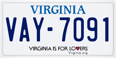 VA license plate VAY7091