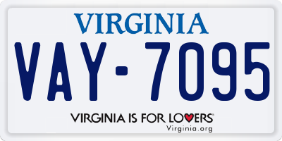 VA license plate VAY7095