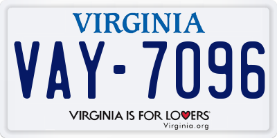 VA license plate VAY7096