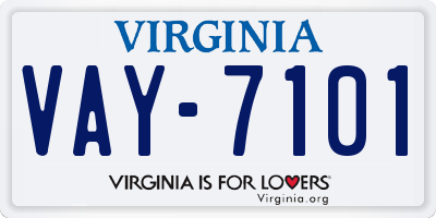 VA license plate VAY7101